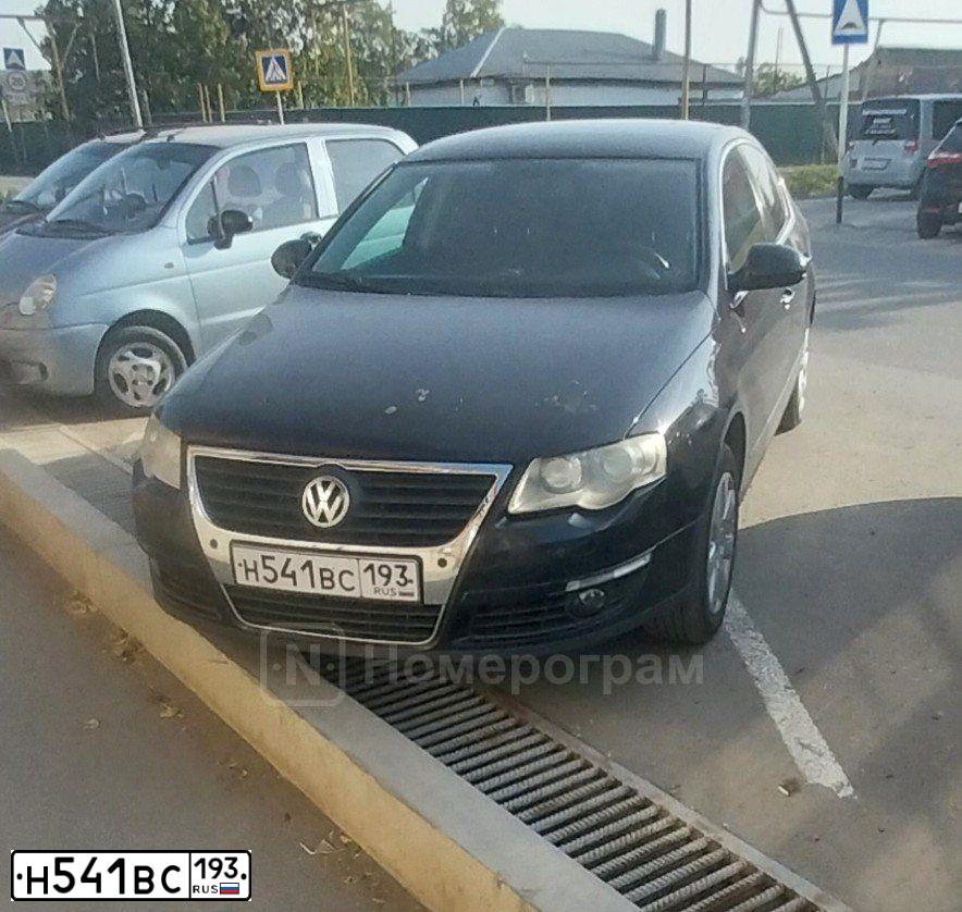 Фото автомобиля VOLKSWAGEN PASSAT, 2007 — госномер Н541ВС193. Цвет: ЧЕРНЫЙ