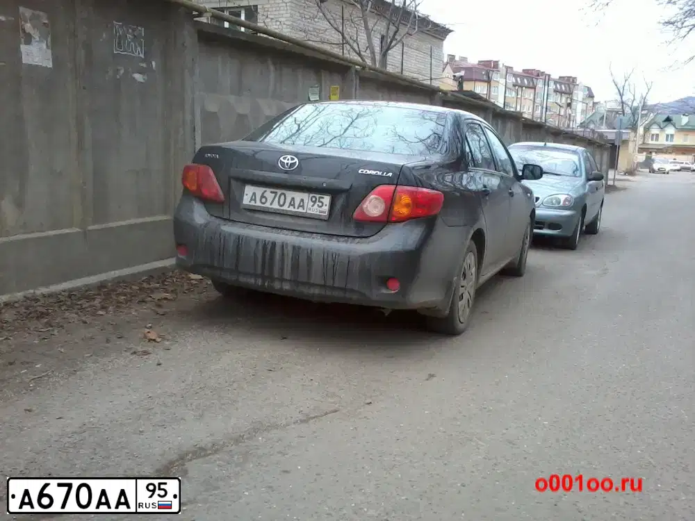 Фото автомобиля TOYOTA COROLLA, 2014 — госномер А670АА95. Цвет: ЧЕРНЫЙ