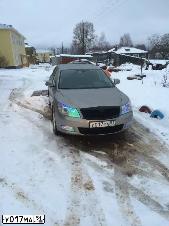 Фото автомобиля SKODA OCTAVIA, 2011 — госномер М248КУ35. Цвет: СЕРЫЙ