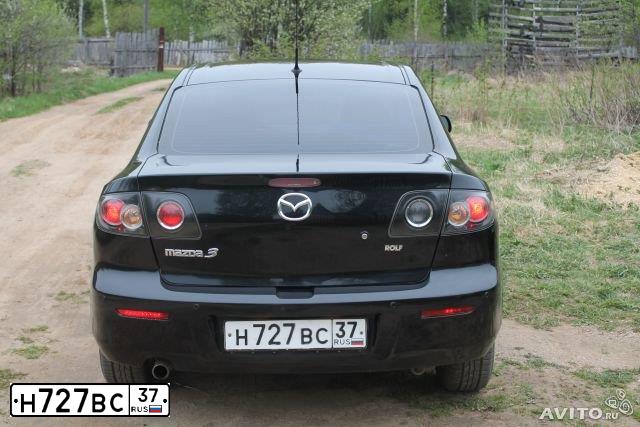 Фото автомобиля MAZDA 3, 2007 — госномер Н727ВС37. Цвет: ЧЕРНЫЙ