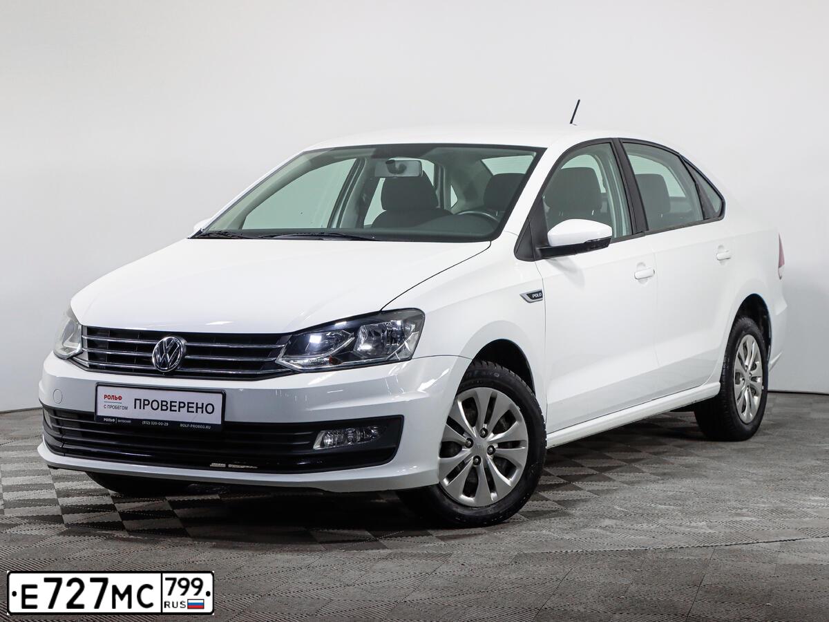 Фото автомобиля VOLKSWAGEN POLO, 2018 — госномер С909ТВ198. Цвет: Белый