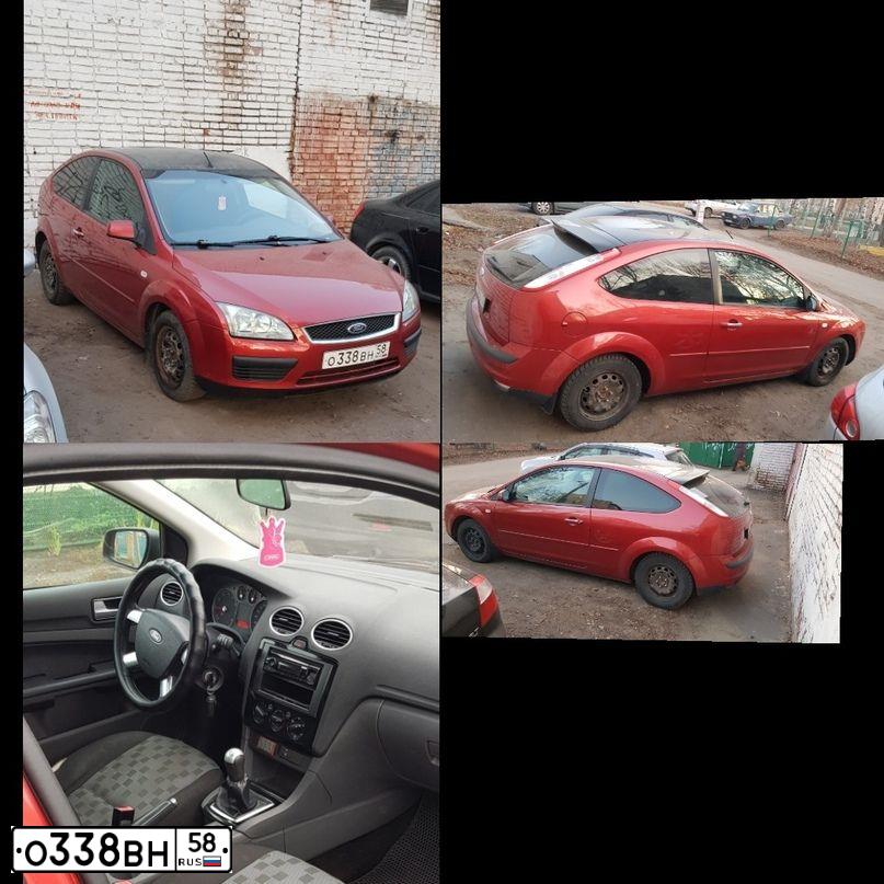 Фото автомобиля FORD FOCUS, 2007 — госномер О338ВН58. Цвет: Красно-оранжевый