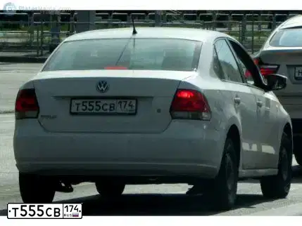 Фото автомобиля VOLKSWAGEN POLO, 2012 — госномер Т555СВ174. Цвет: БЕЛЫЙ