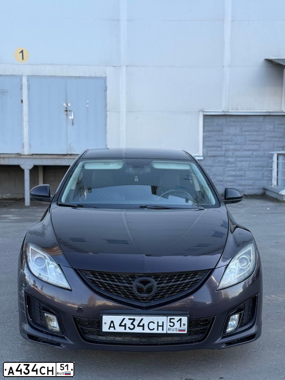 Фото автомобиля MAZDA 6, 2008 — госномер А434СН51. Цвет: ТЕМНО-ВИШНЕВЫЙ