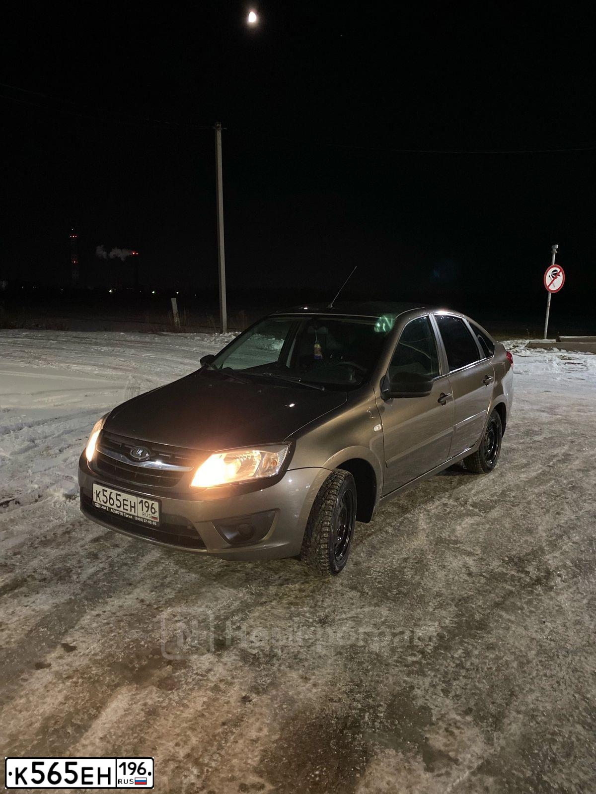 Фото автомобиля LADA GRANTA, 2018 — госномер А956РМ761. Цвет: Золотисто-коричневый