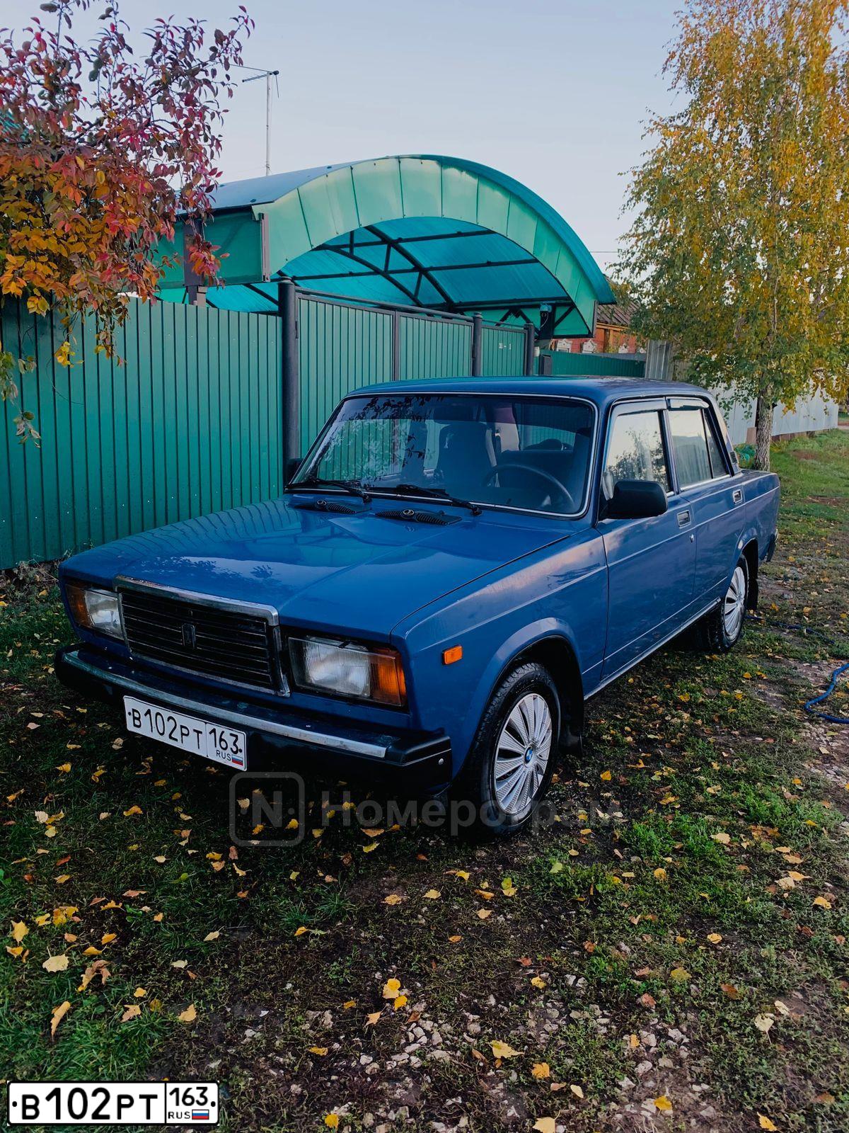 Фото автомобиля LADA 2107, 2007 — госномер В102РТ163. Цвет: СИНИЙ