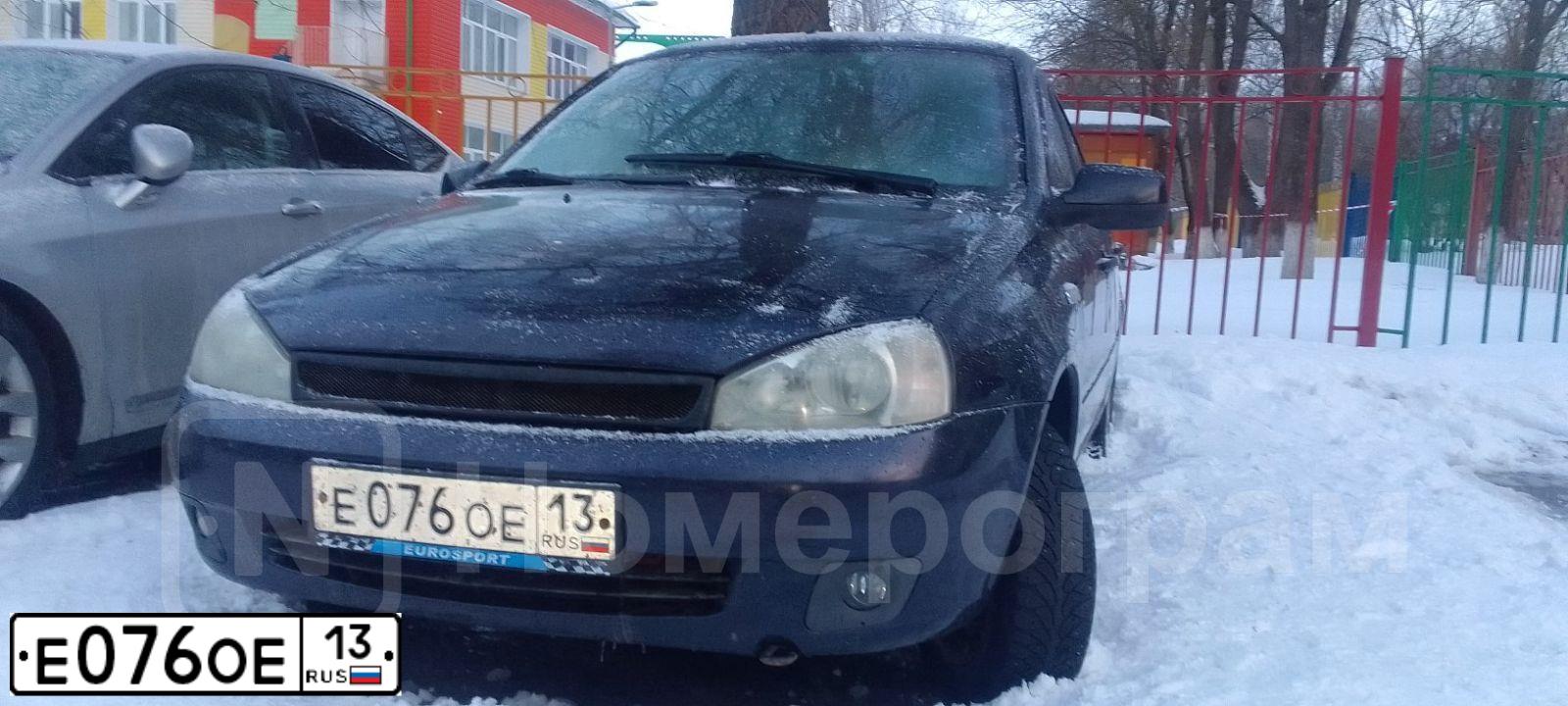 Фото автомобиля LADA 1119 KALINA, 2007 — госномер Е076ОЕ13. Цвет: СИНЕ-ФИОЛЕТОВЫЙ