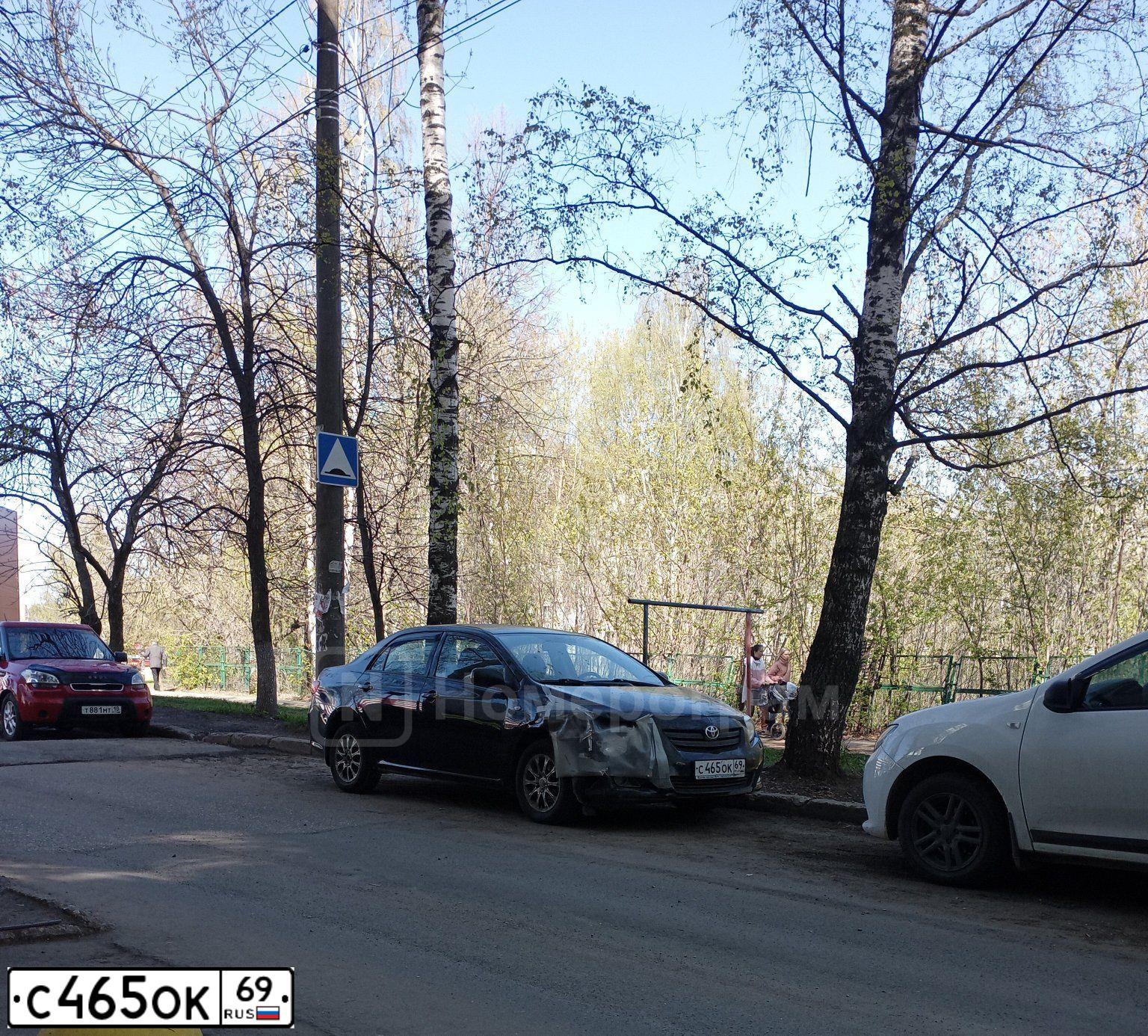 Фото автомобиля TOYOTA COROLLA, 2008 — госномер С465ОК69. Цвет: ЧЕРНЫЙ