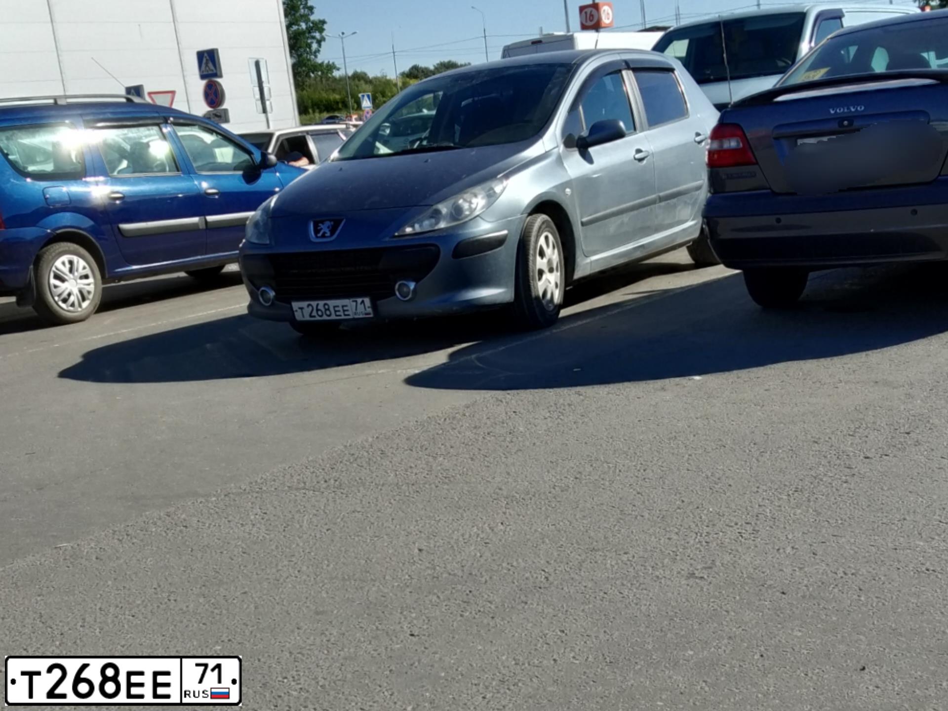 Фото автомобиля PEUGEOT 307, 2007 — госномер О381ХА71. Цвет: Серый