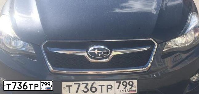 Фото автомобиля SUBARU IMPREZA, 2014 — госномер Т020ВК71. Цвет: темно-серый