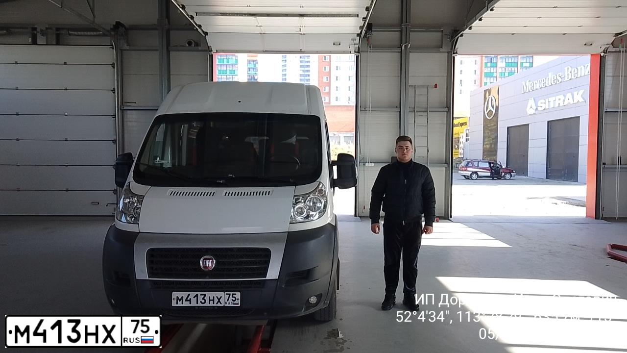 Фото автомобиля FIAT DUCATO, 2014 — госномер М413НХ75. Цвет: Белый