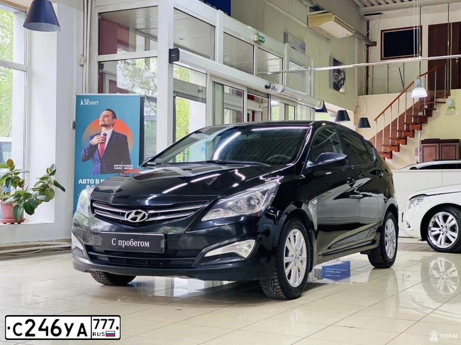 Фото автомобиля HYUNDAI SOLARIS, 2016 — госномер С246УА777. Цвет: ЧЕРНЫЙ