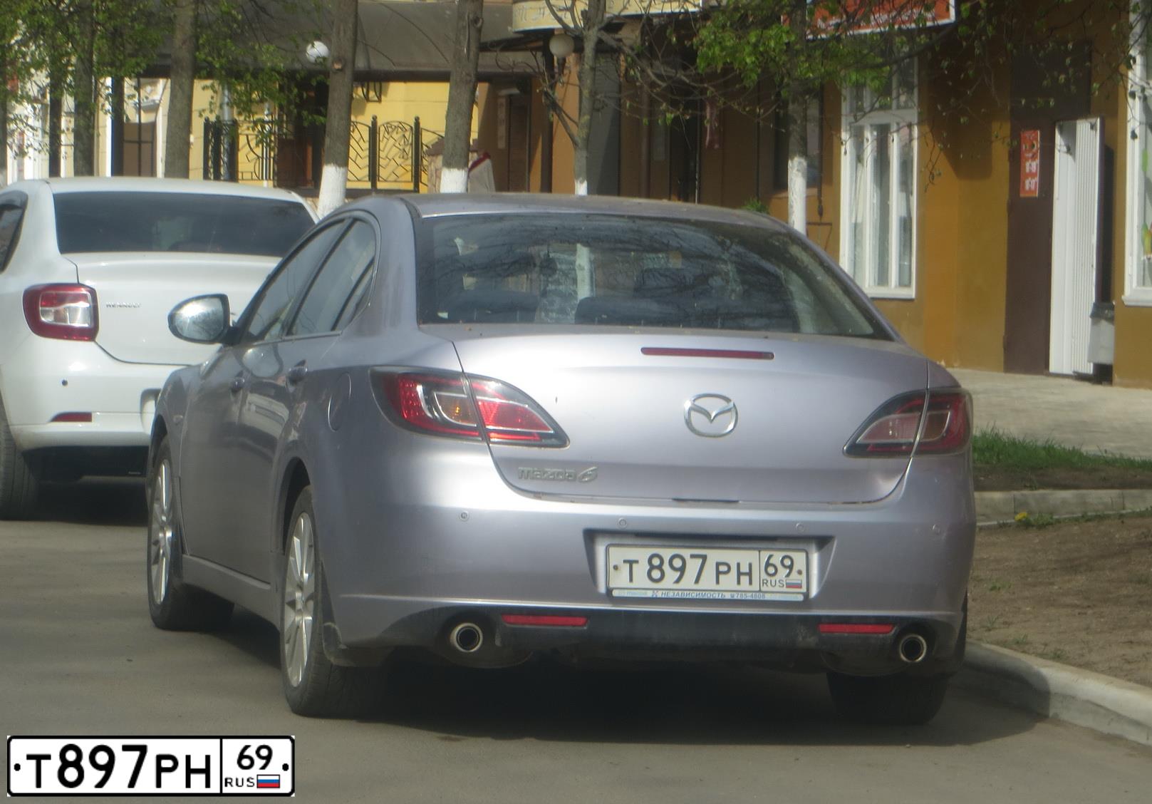 Фото автомобиля MAZDA 6, 2008 — госномер О017СТ69. Цвет: СИРЕНЕВЫЙ