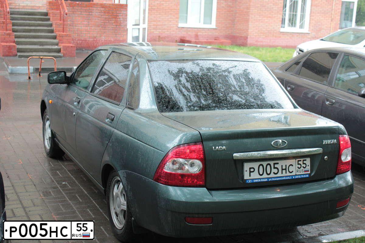 Фото автомобиля LADA 2170 PRIORA, 2010 — госномер Р005НС55. Цвет: СЕРО-СИНЕ-ЗЕЛЕНЫЙ