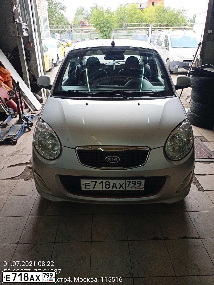 Фото автомобиля KIA PICANTO / MORNING, 2010 — госномер О697КХ197. Цвет: СЕРЕБРИСТЫЙ