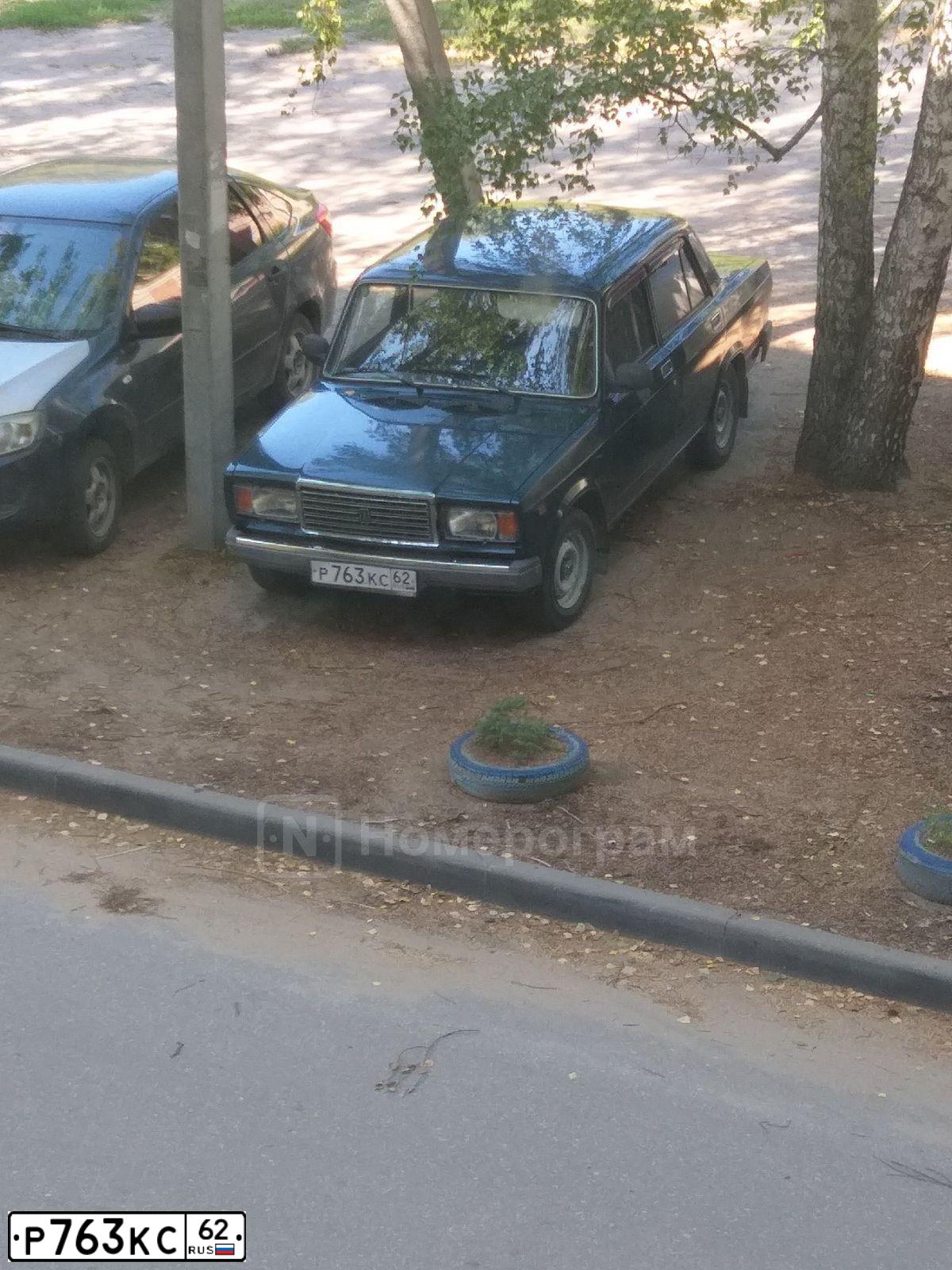 Фото автомобиля LADA 2107, 2007 — госномер Р763КС62. Цвет: Темно-зеленый