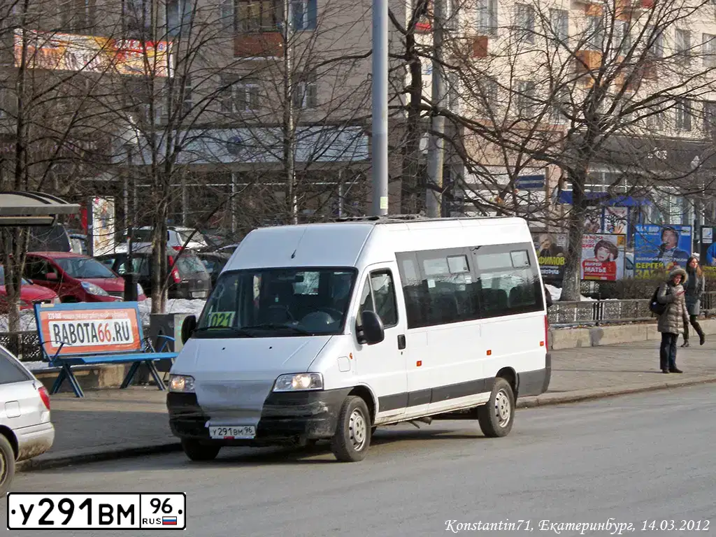Фото автомобиля FIAT DUCATO, 2010 — госномер У291ВМ96. Цвет: БЕЛЫЙ