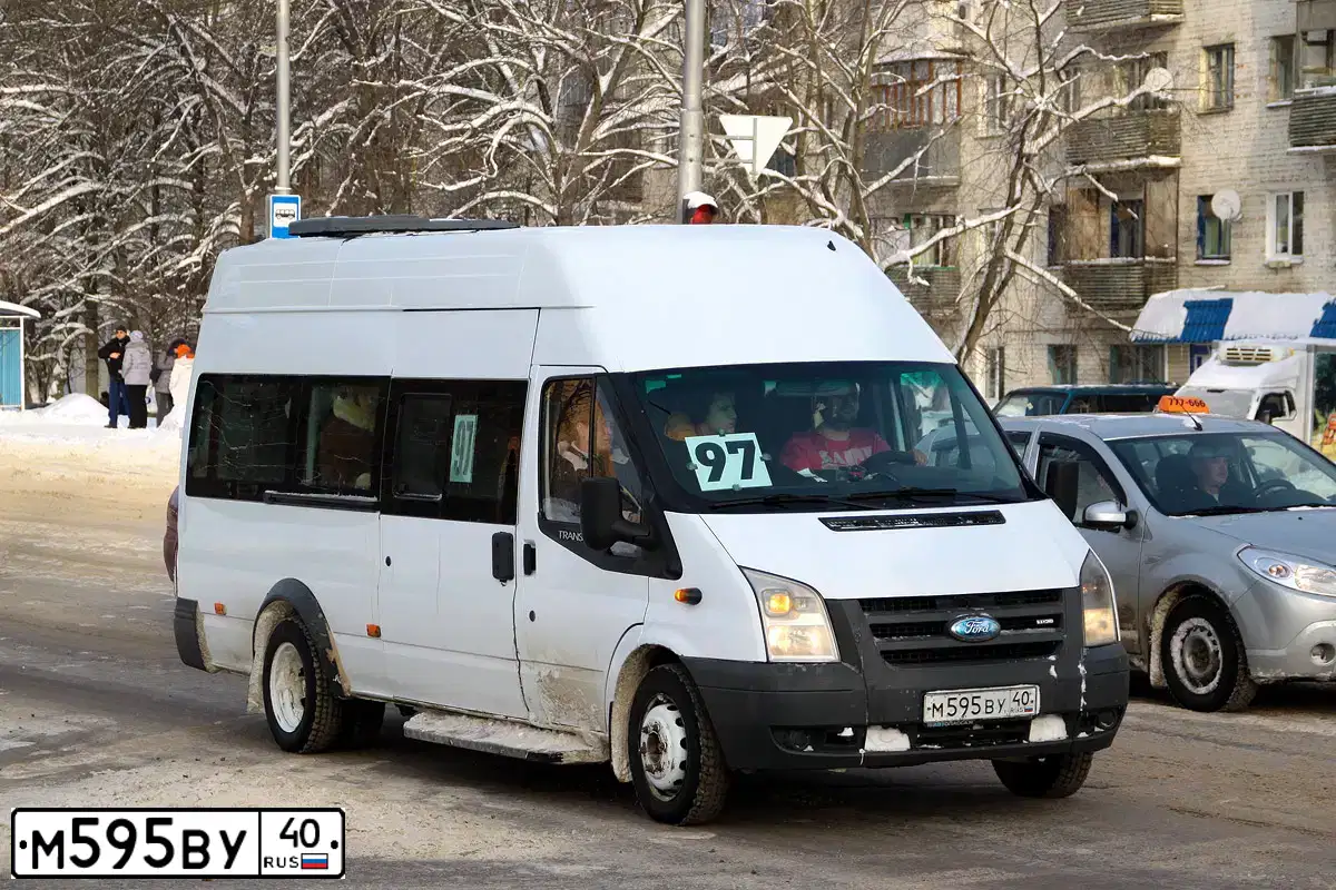 Фото автомобиля FORD TRANSIT, 2006 — госномер М595ВУ40. Цвет: Белый