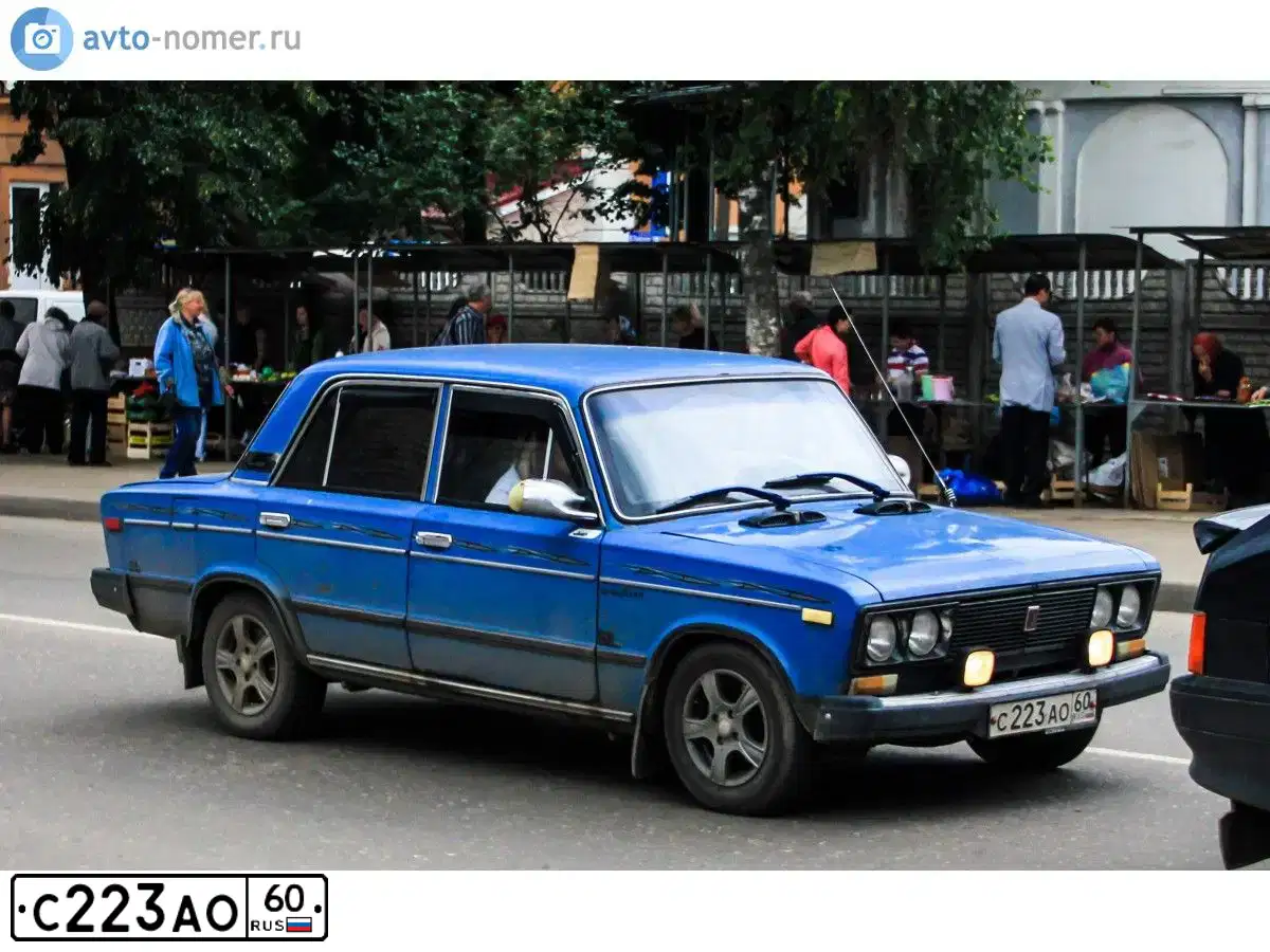 Фото автомобиля LADA 2106, 1985 — госномер С223АО60. Цвет: СИНИЙ