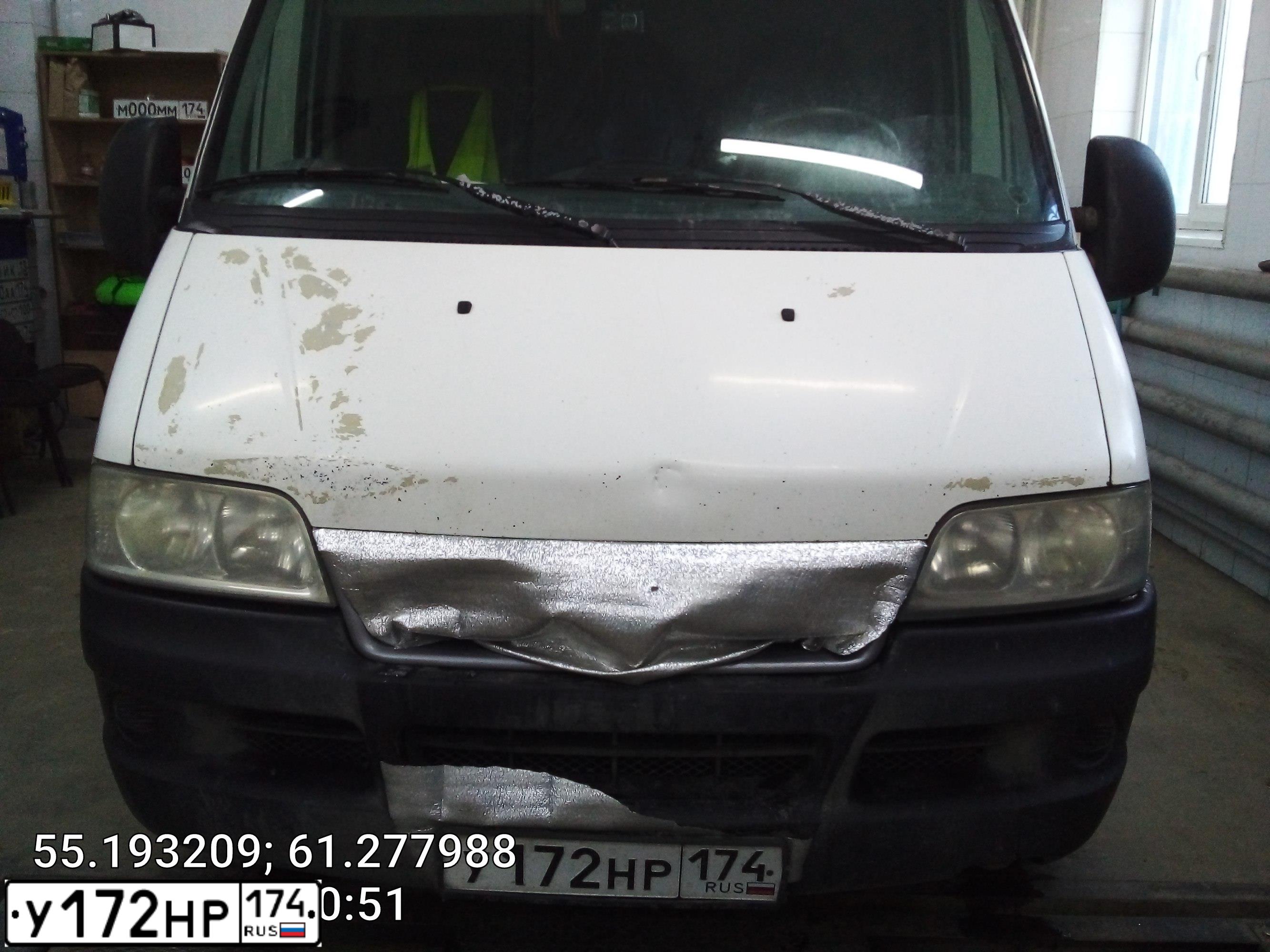 Фото автомобиля FIAT DUCATO, 2011 — госномер У172НР174. Цвет: БЕЛЫЙ