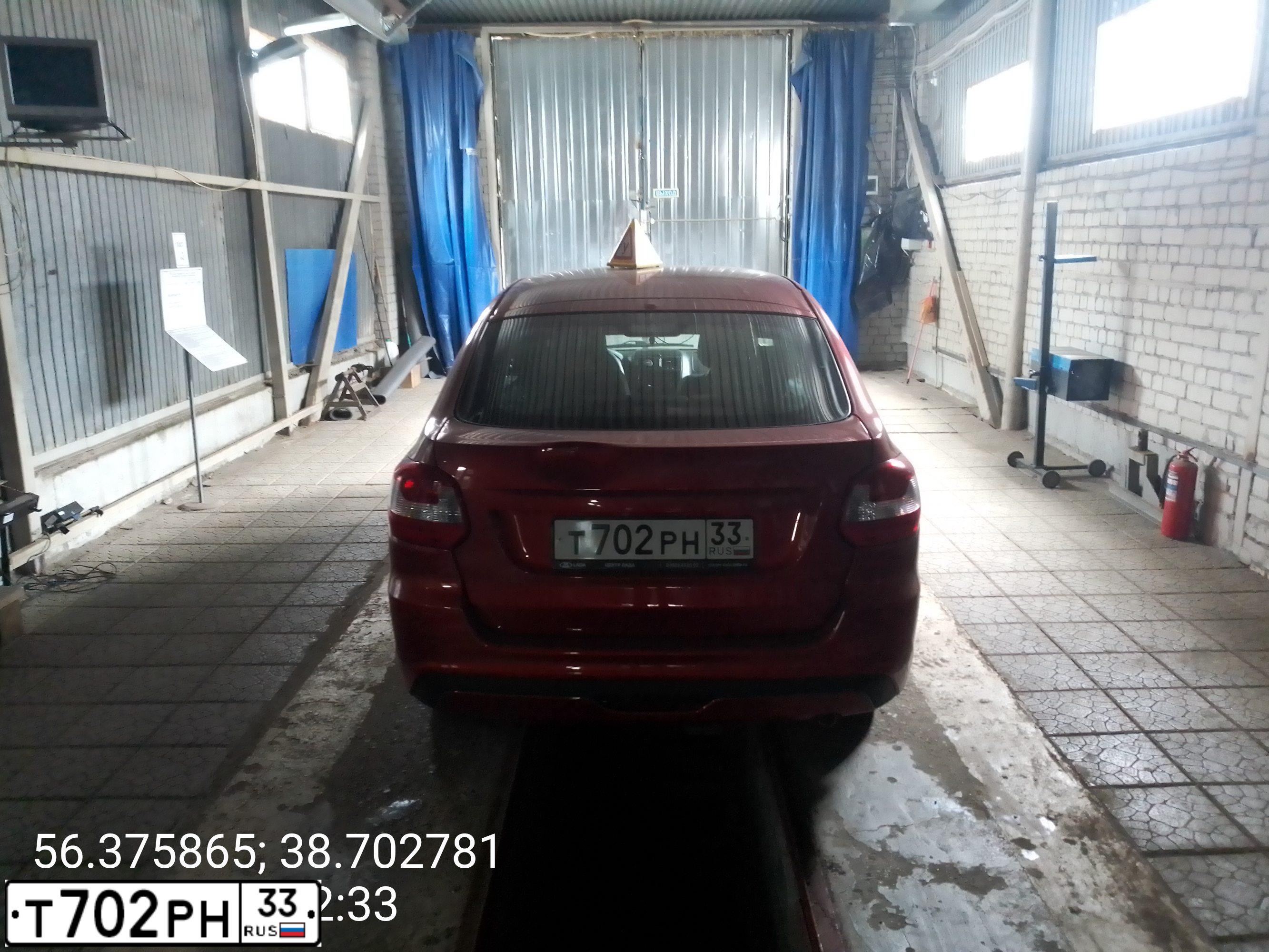 Фото автомобиля LADA 2191 GRANTA, 2019 — госномер Т702РН33. Цвет: КРАСНЫЙ
