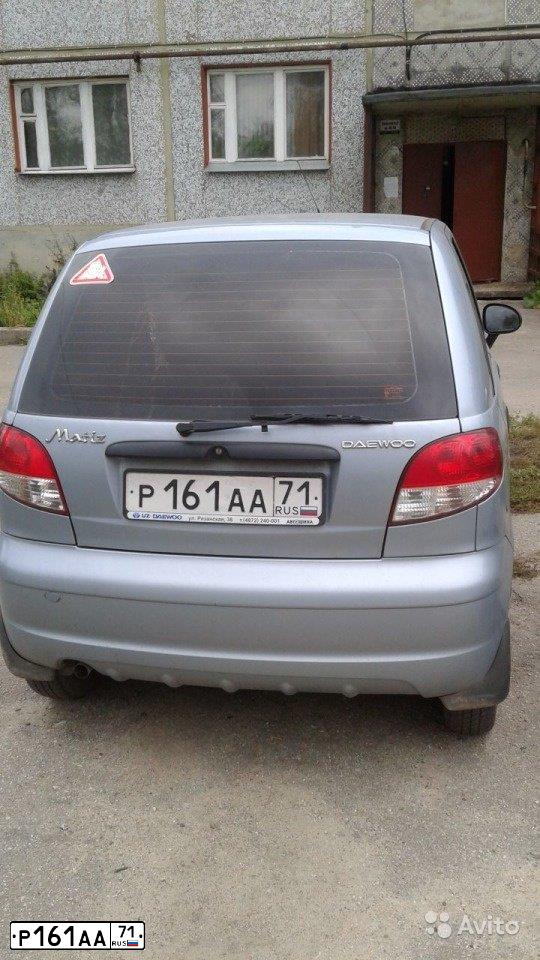 Фото автомобиля DAEWOO MATIZ, 2012 — госномер Р161АА71. Цвет: СЕРО-ПЕРЛАМУТРОВЫЙ
