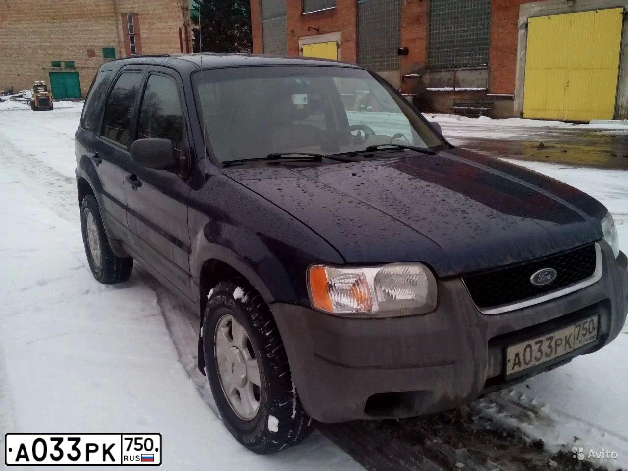 Фото автомобиля FORD ESCAPE, 2003 — госномер А033РК750. Цвет: СИНИЙ