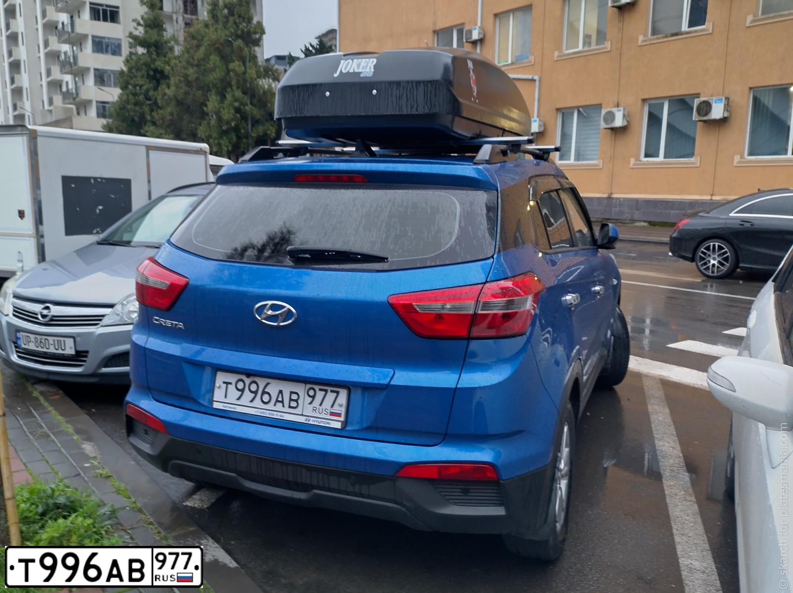 Фото автомобиля HYUNDAI CRETA, 2020 — госномер О385ВА790. Цвет: синий