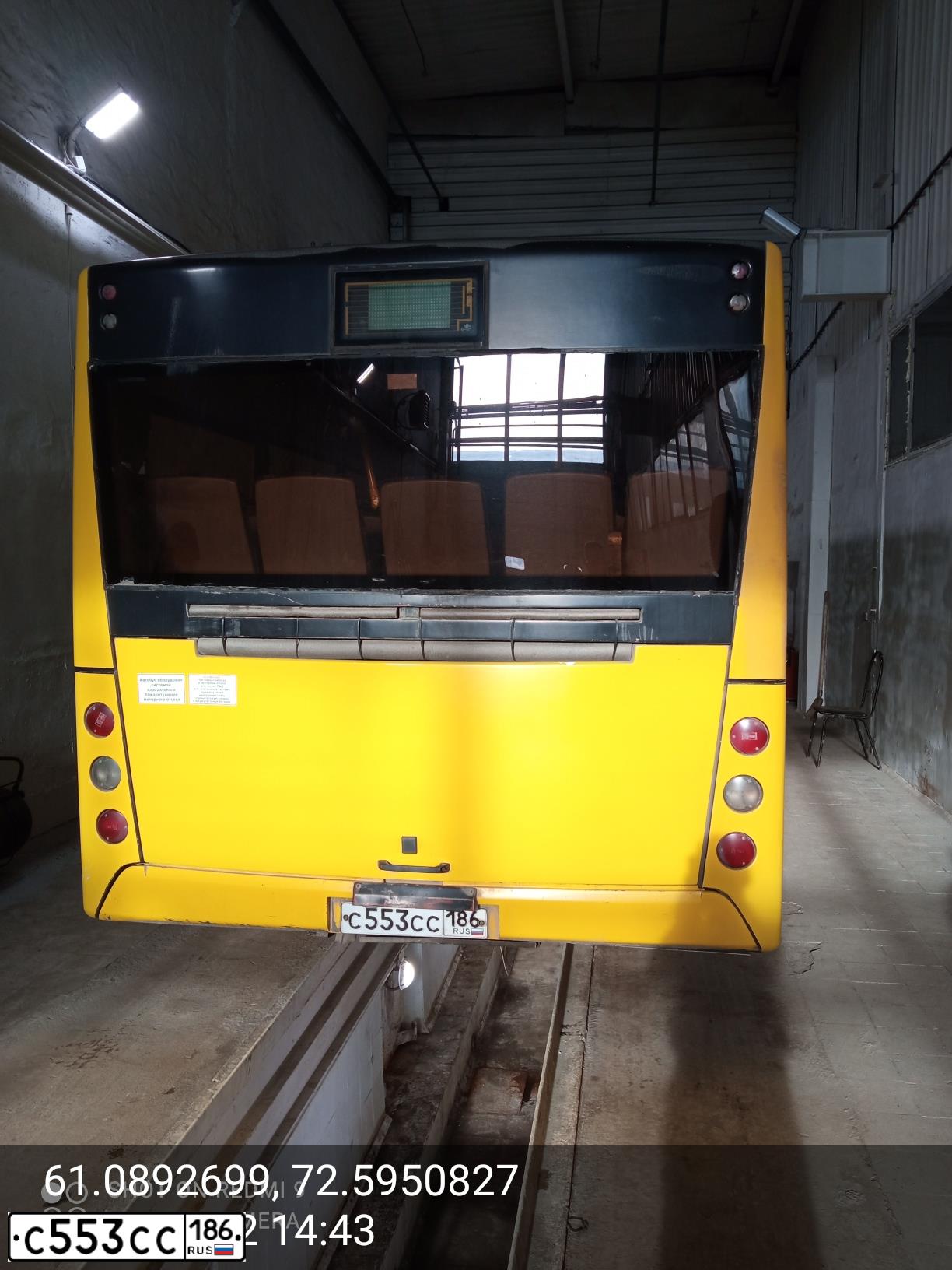Фото автомобиля MAZ 206 - 226, 2015 — госномер С553СС186. Цвет: ЖЁЛТЫЙ