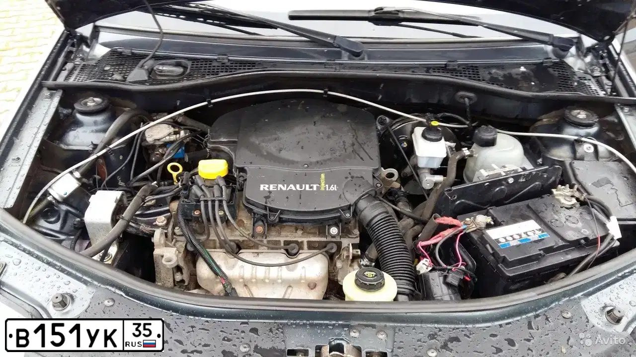 Фото автомобиля RENAULT LOGAN, 2008 — госномер Т486СН35. Цвет: ТЕМНО-СЕРЫЙ
