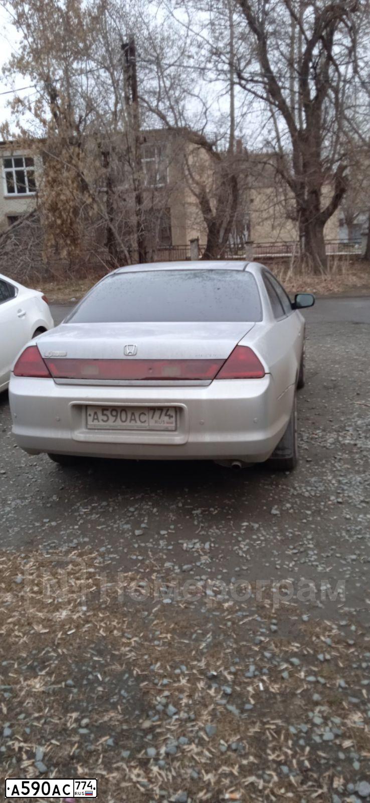 Фото автомобиля HONDA ACCORD, 2001 — госномер А590АС774. Цвет: БЕЛЫЙ (СЕРЕБРИСТЫЙ)