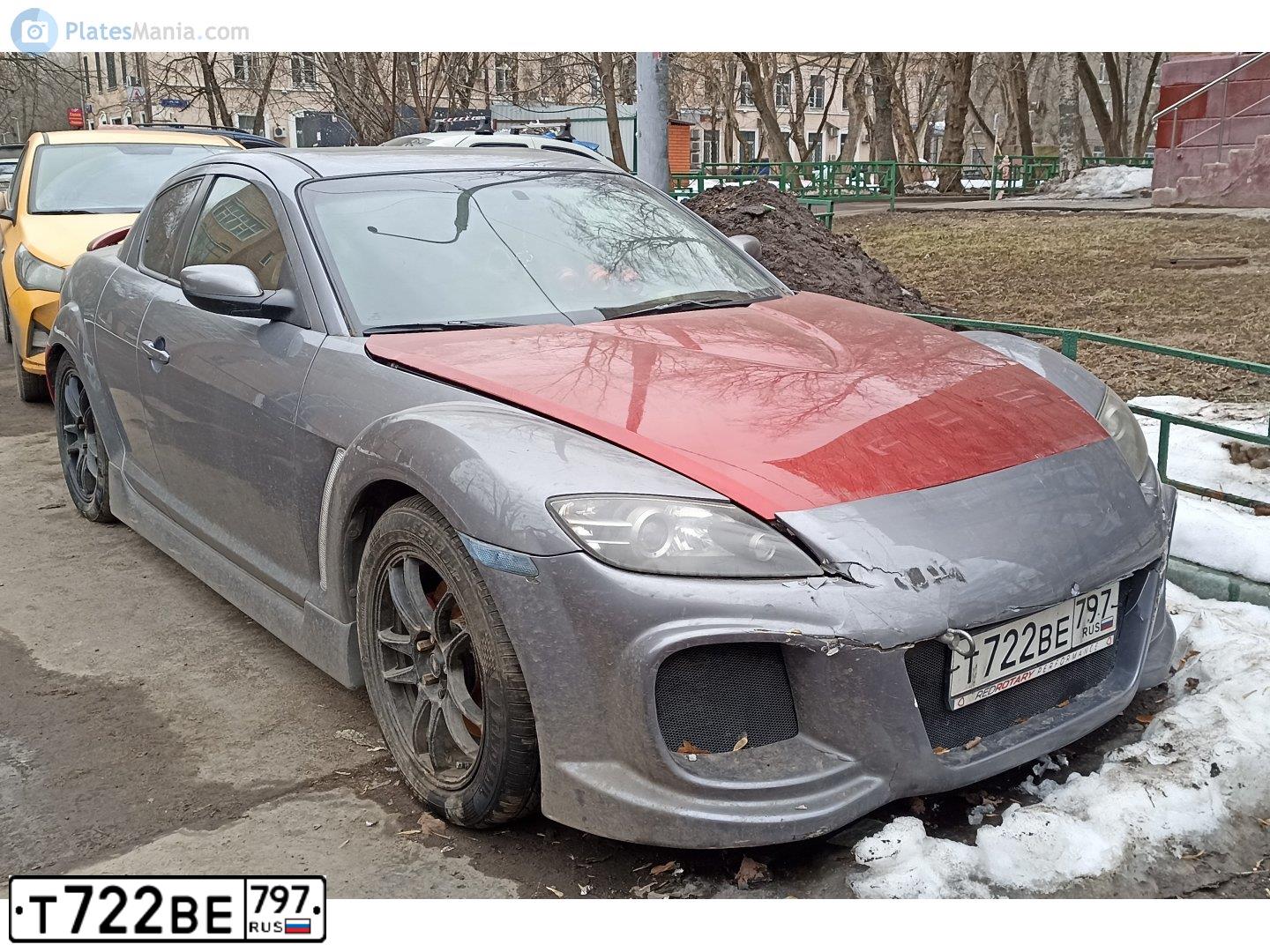 Фото автомобиля MAZDA RX-8, 2004 — госномер Т722ВЕ797. Цвет: СЕРЫЙ