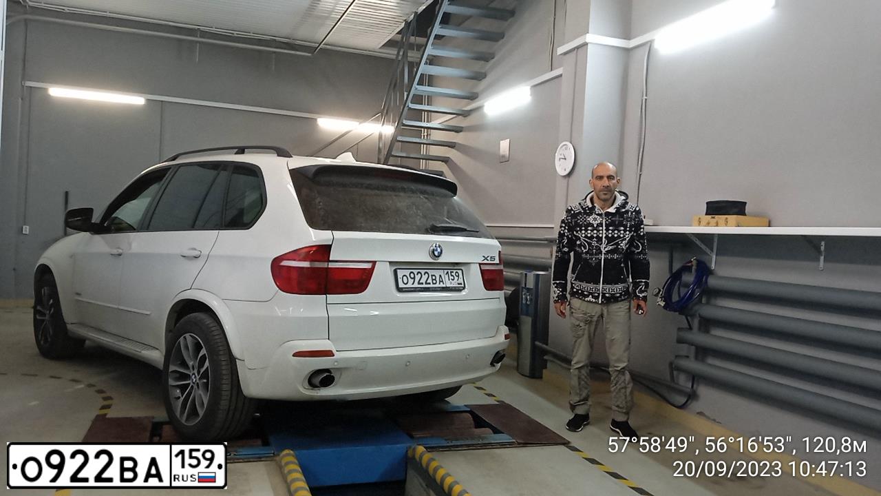 Фото автомобиля BMW X5, 2008 — госномер Р281ОВ159. Цвет: Белый