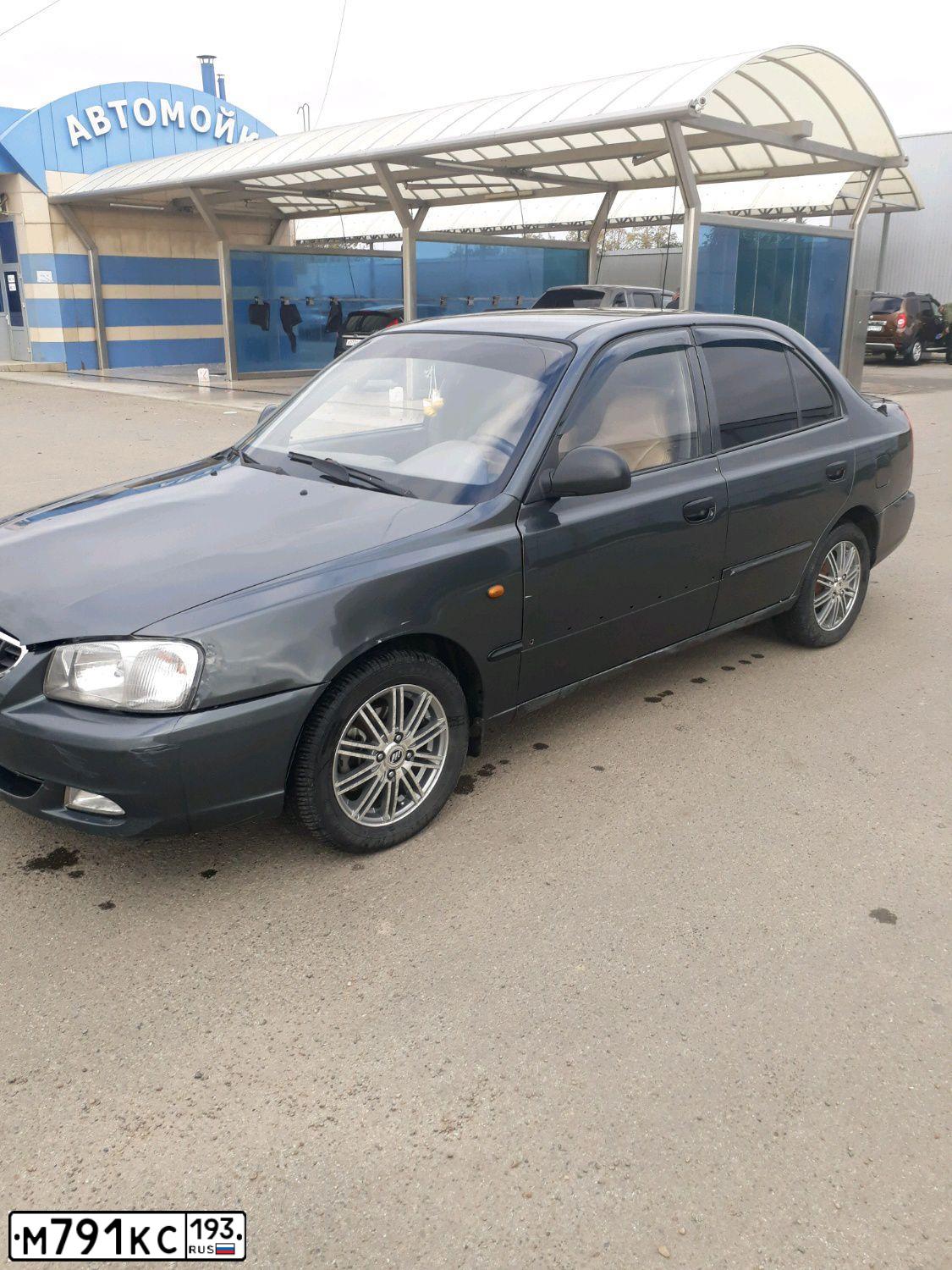 Фото автомобиля TAGAZ ACCENT, 2008 — госномер М791КС193. Цвет: ТЕМНО-СЕРЫЙ