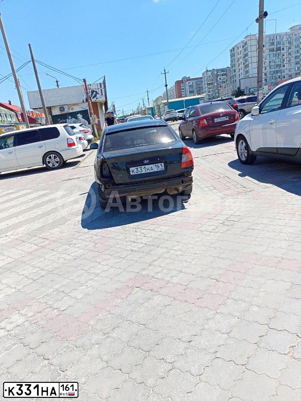 Фото автомобиля TAGAZ ACCENT, 2007 — госномер К331НА161. Цвет: ЧЕРНЫЙ