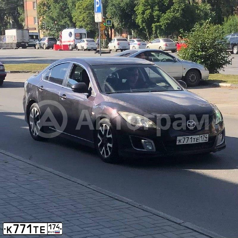 Фото автомобиля MAZDA 6, 2008 — госномер К771ТЕ174. Цвет: ТЕМНО-ВИШНЕВЫЙ