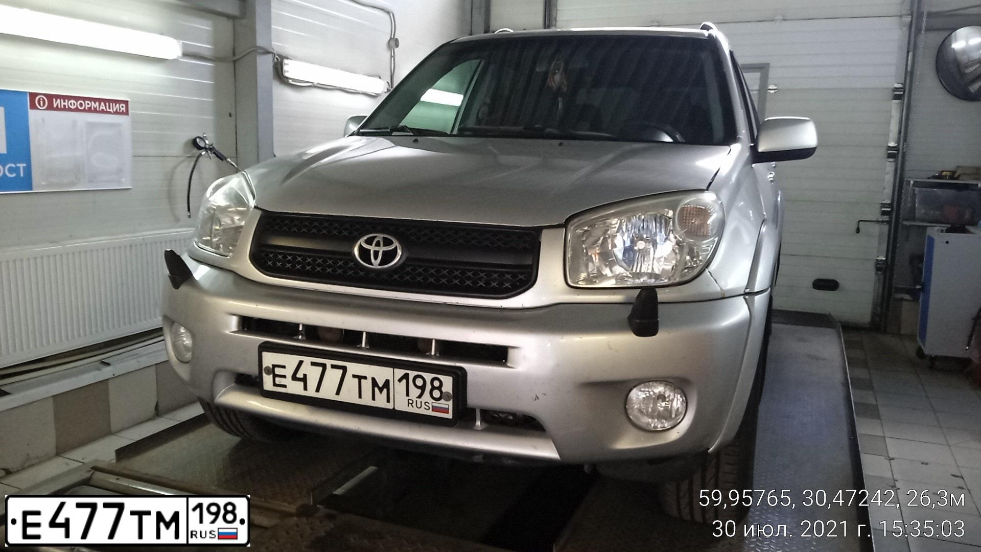 Фото автомобиля TOYOTA RAV4, 2003 — госномер К010АН10. Цвет: Серебристый