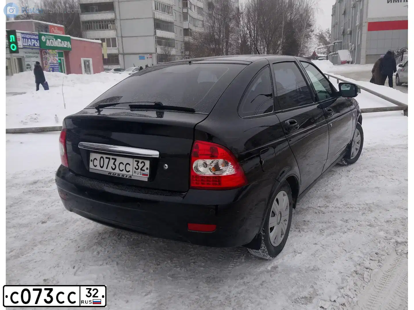 Фото автомобиля LADA 2172 PRIORA, 2012 — госномер С073СС32. Цвет: Сине-Черный