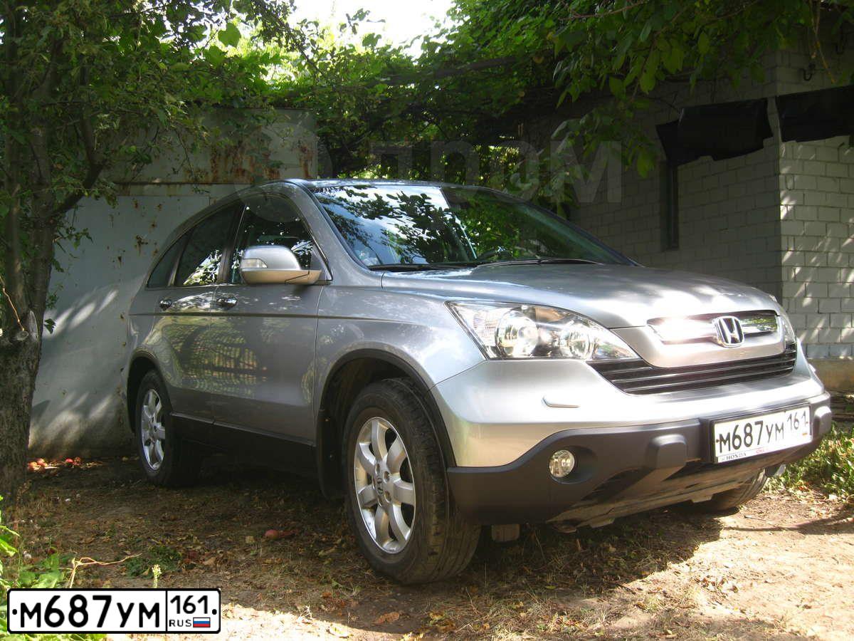 Фото автомобиля HONDA CR-V, 2008 — госномер М687УМ161. Цвет: БЕЛЫЙ