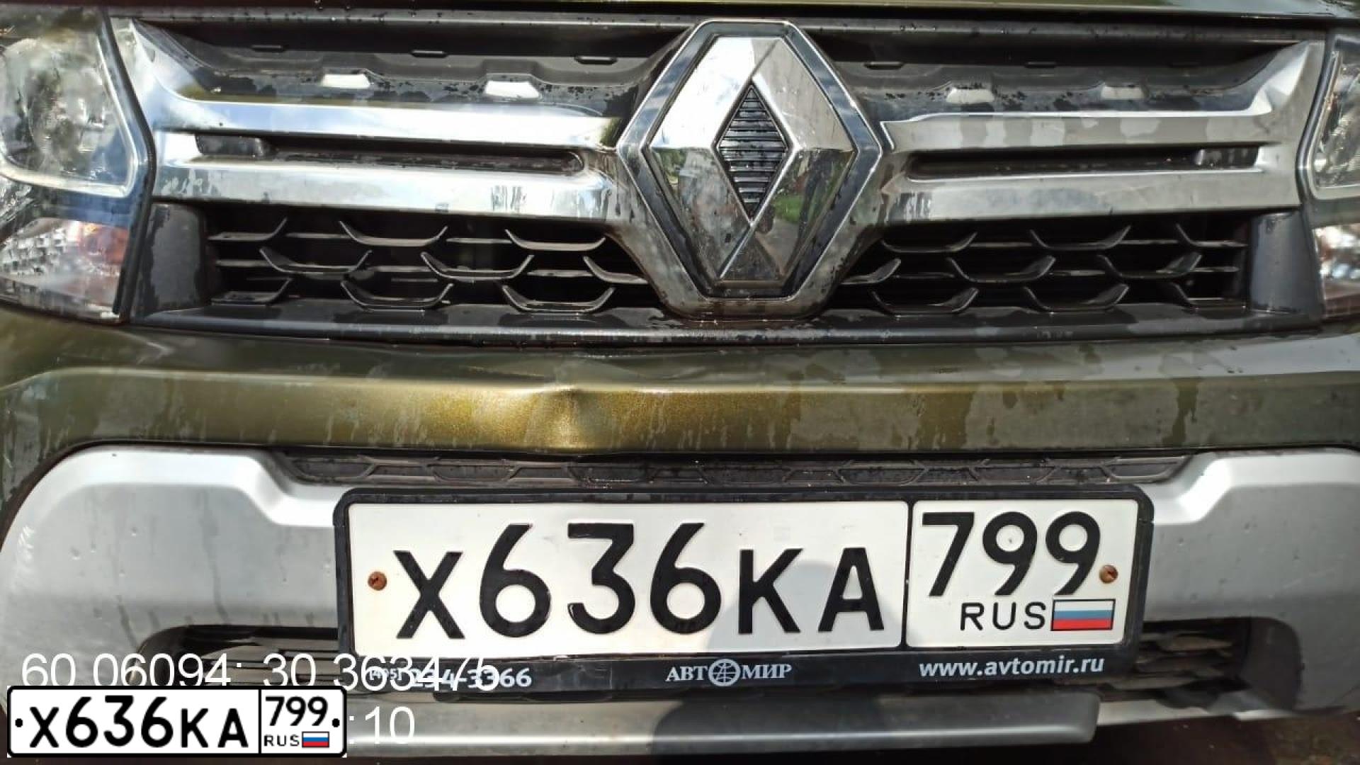 Фото автомобиля RENAULT DUSTER, 2018 — госномер Х636КА799. Цвет: ЗЕЛЕНЫЙ
