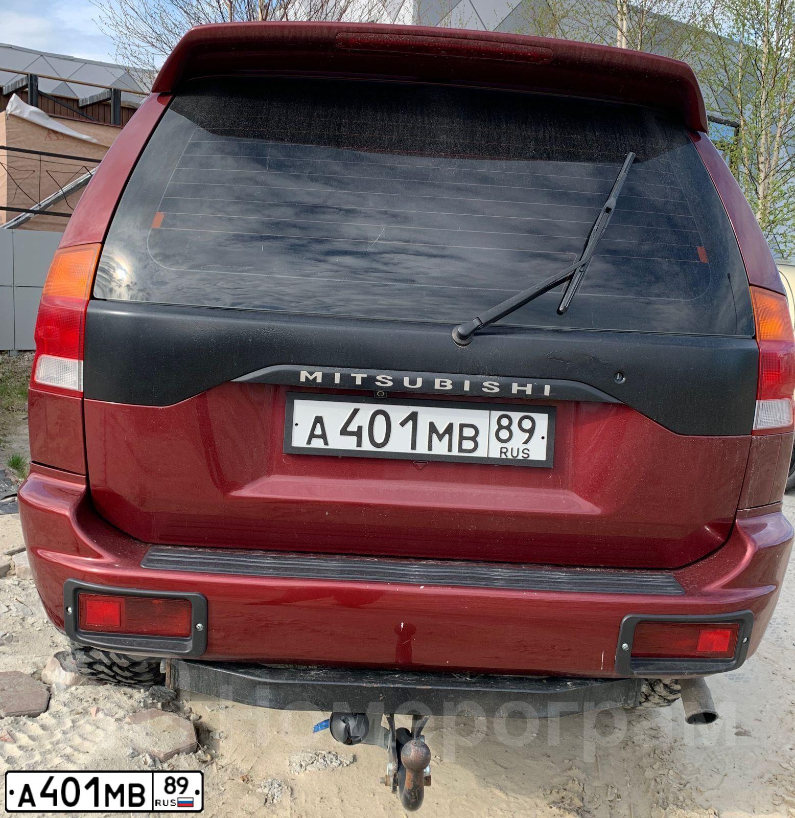 Фото автомобиля MITSUBISHI PAJERO SPORT, 1999 — госномер А401МВ89. Цвет: КРАСНЫЙ(ТЕМНО-КРАСНЫЙ)