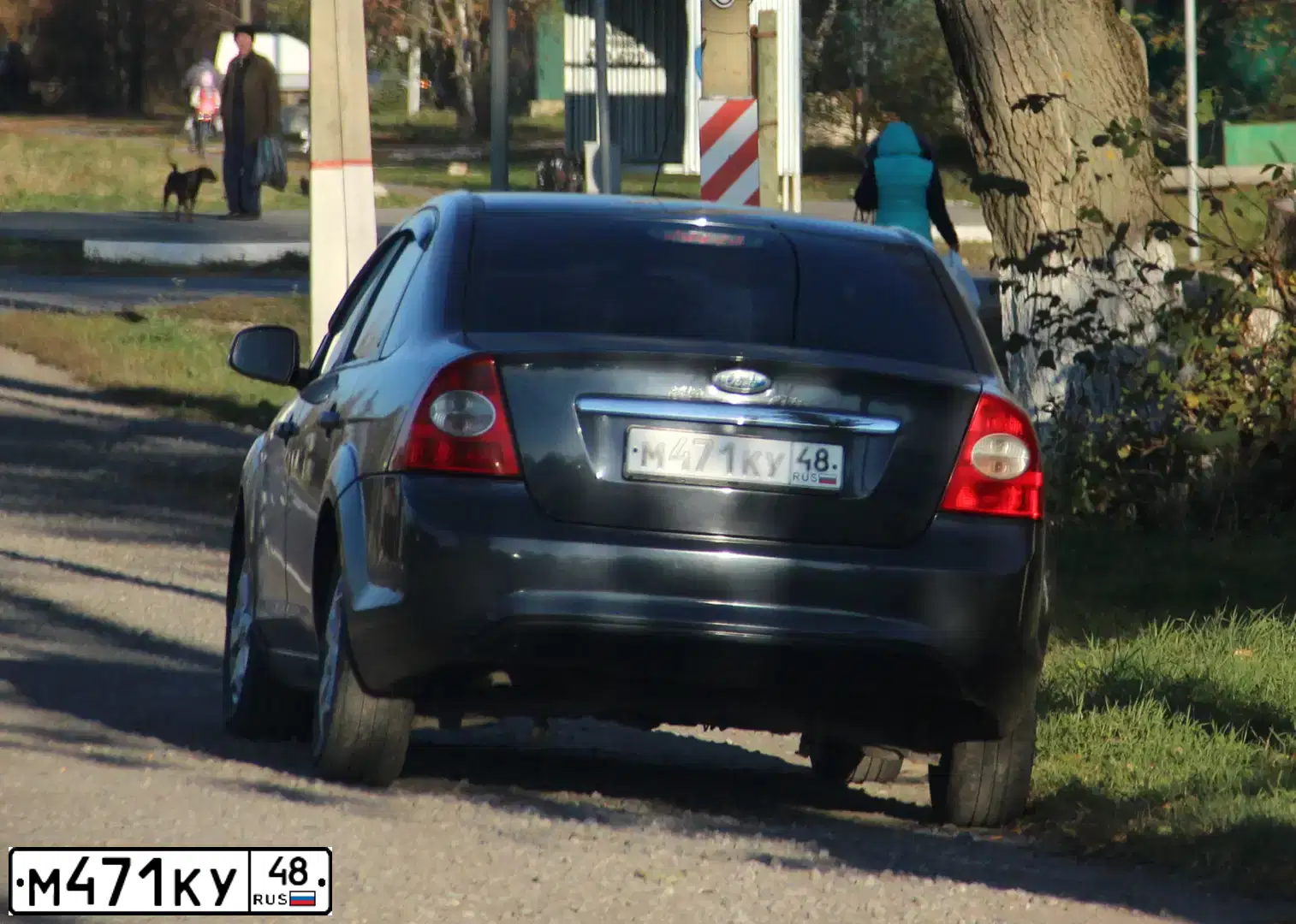 Фото автомобиля FORD FOCUS, 2008 — госномер М471КУ48. Цвет: ТЕМНО-СЕРЫЙ