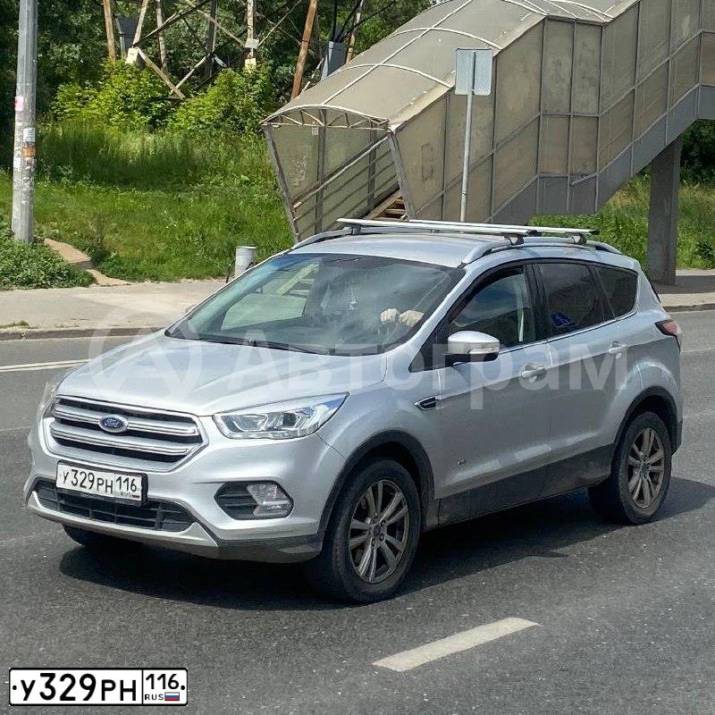 Фото автомобиля FORD KUGA, 2018 — госномер У329РН116. Цвет: СЕРЕБРИСТЫЙ