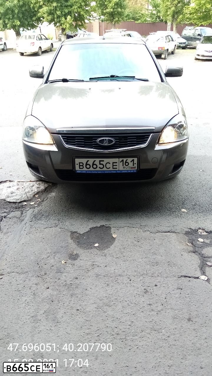 Фото автомобиля LADA PRIORA, 2014 — госномер О600МХ126. Цвет: Коричневый