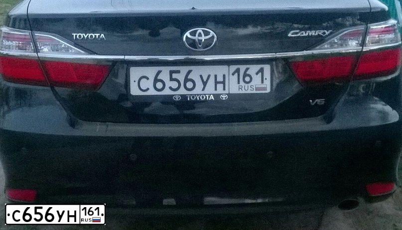 Фото автомобиля TOYOTA CAMRY, 2016 — госномер С656УН161. Цвет: ЧЕРНЫЙ МЕТАЛИК