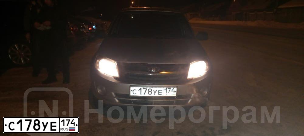 Фото автомобиля LADA 2190 GRANTA, 2013 — госномер Р333ЕЕ174. Цвет: серебристый