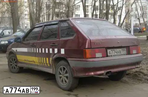 Фото автомобиля LADA 2114 SAMARA, 2005 — госномер А135ЕО73. Цвет: ТЕМНО-КРАСНЫЙ