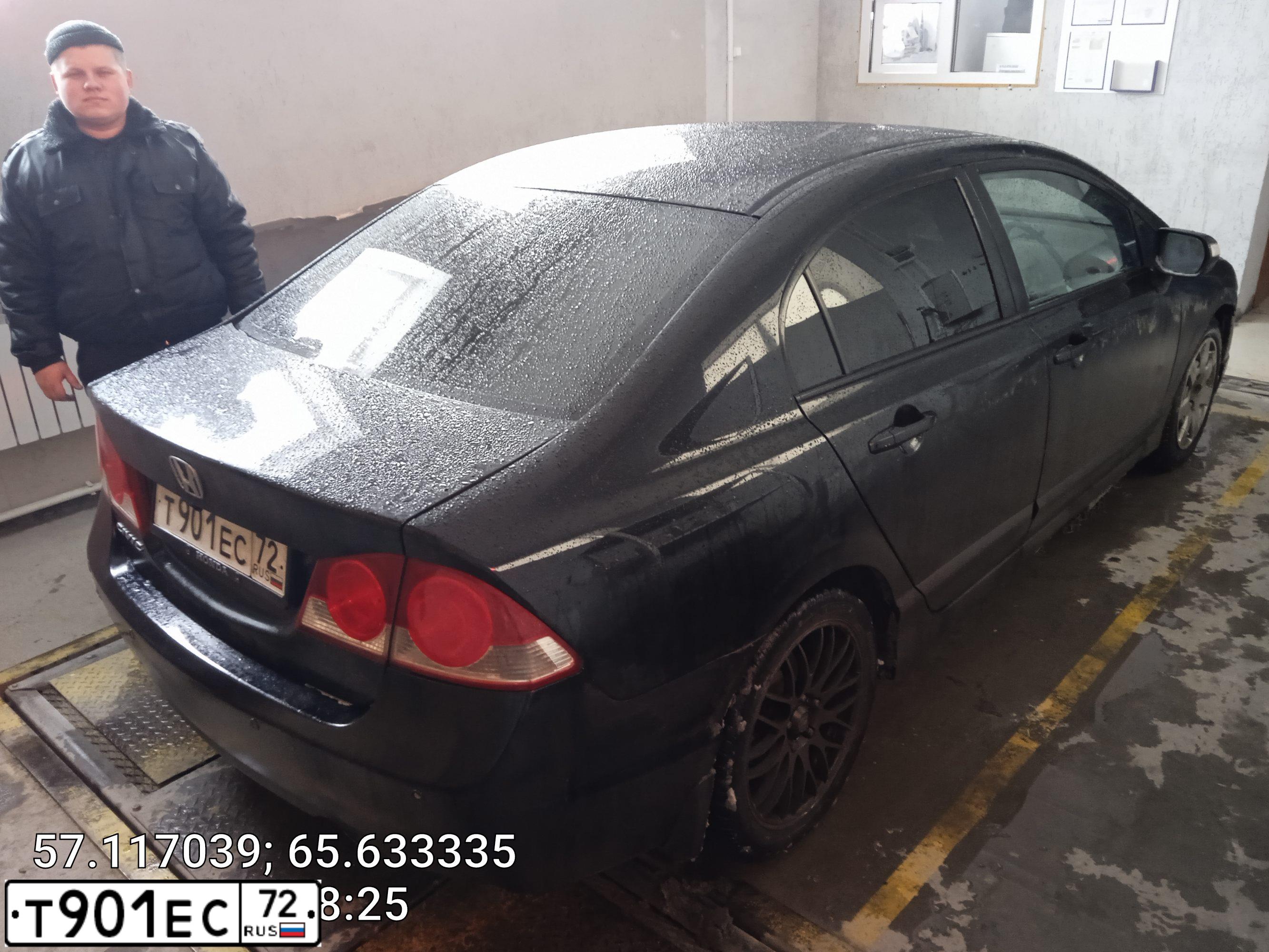 Фото автомобиля HONDA CIVIC, 2008 — госномер Х969АН52. Цвет: ЧЕРНЫЙ