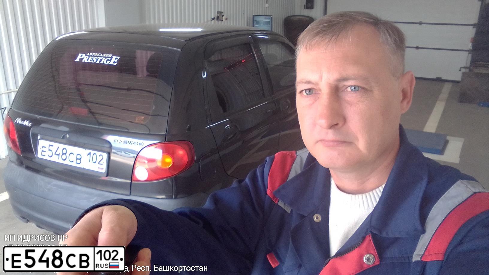 Фото автомобиля DAEWOO MATIZ, 2010 — госномер Е548СВ102. Цвет: Бледно-Черный