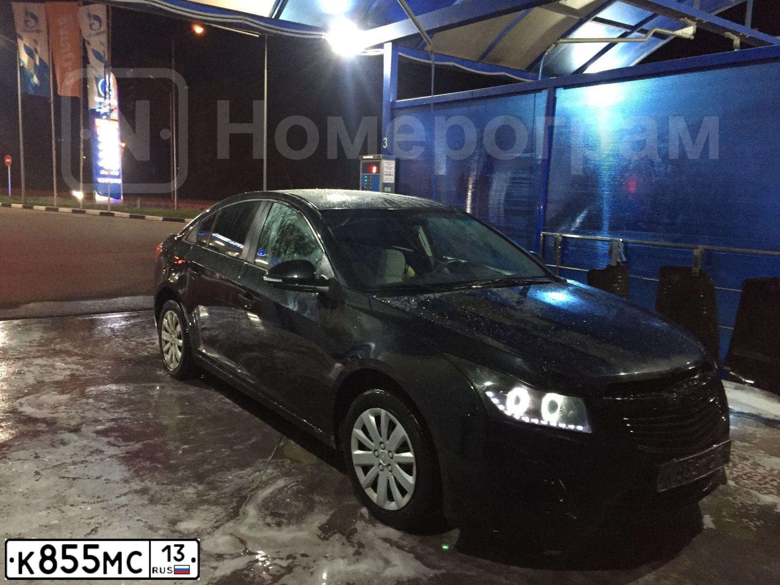 Фото автомобиля CHEVROLET CRUZE, 2014 — госномер К855МС13. Цвет: ЧЕРНЫЙ МЕТАЛЛИК
